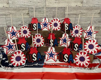 4th of July Lollipop Holders, Set of 20, Party Favors, Table Decor
