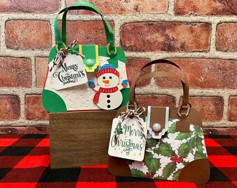 Festive Paper Purse Gift Card Holder: Christmas Party Favor (Set of 2)