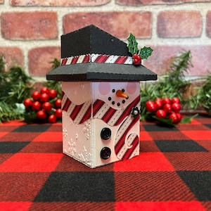 Handmade Snowman Gift Box Set: Embossed Papercraft Christmas Decor