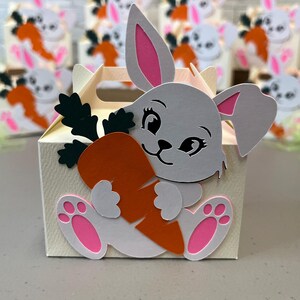 Handmade Easter Bunny Gable Boxes: Set of 10 Treat & Favor Boxes