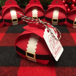 Mini cajas de dulces de Papá Noel: recuerdos para fiestas navideñas, juego de 15