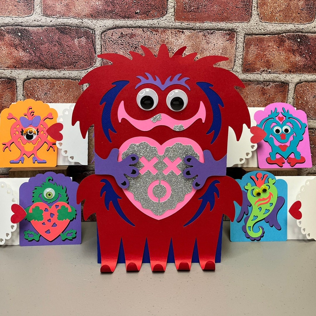 Handmade Monster Valentine Box With Cards: Classroom Card Exchange - Etsy