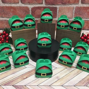 Cajas de dulces de elfo en miniatura: recuerdos para fiestas navideñas, juego de 15
