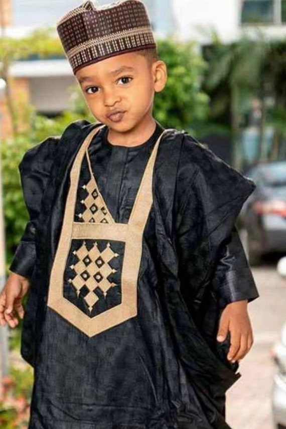African kids wear. Asooke for baby boys. 1st and 2nd birthday African outfit for kids. African