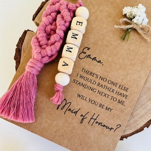 Carte-cadeau personnalisée de proposition de demoiselle d'honneur | Cadeau porte-clés de demoiselle d'honneur | Cadeaux nuptiales de douche | Porte-clés demoiselle d'honneur personnalisé