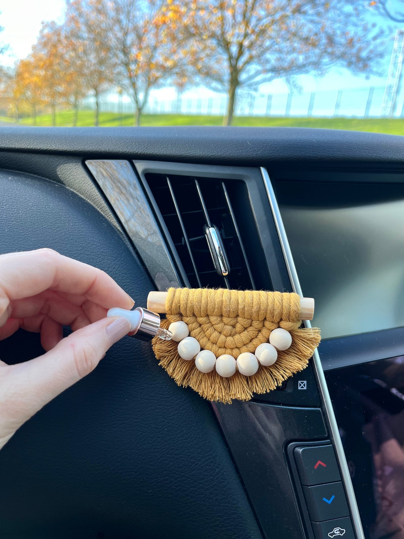 Personalised Essential Oil Car Diffuser With Droplet Bottle | Boho Clip ...