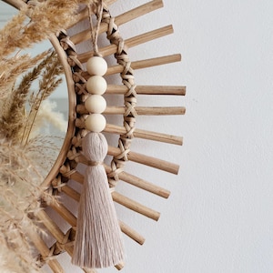 Makramee Quaste Dekor | Holzperlen Aufhänger | Boho Wohnaccessoires | Knauf Schublade Knauf Knauf | Benutzerdefinierte Farben