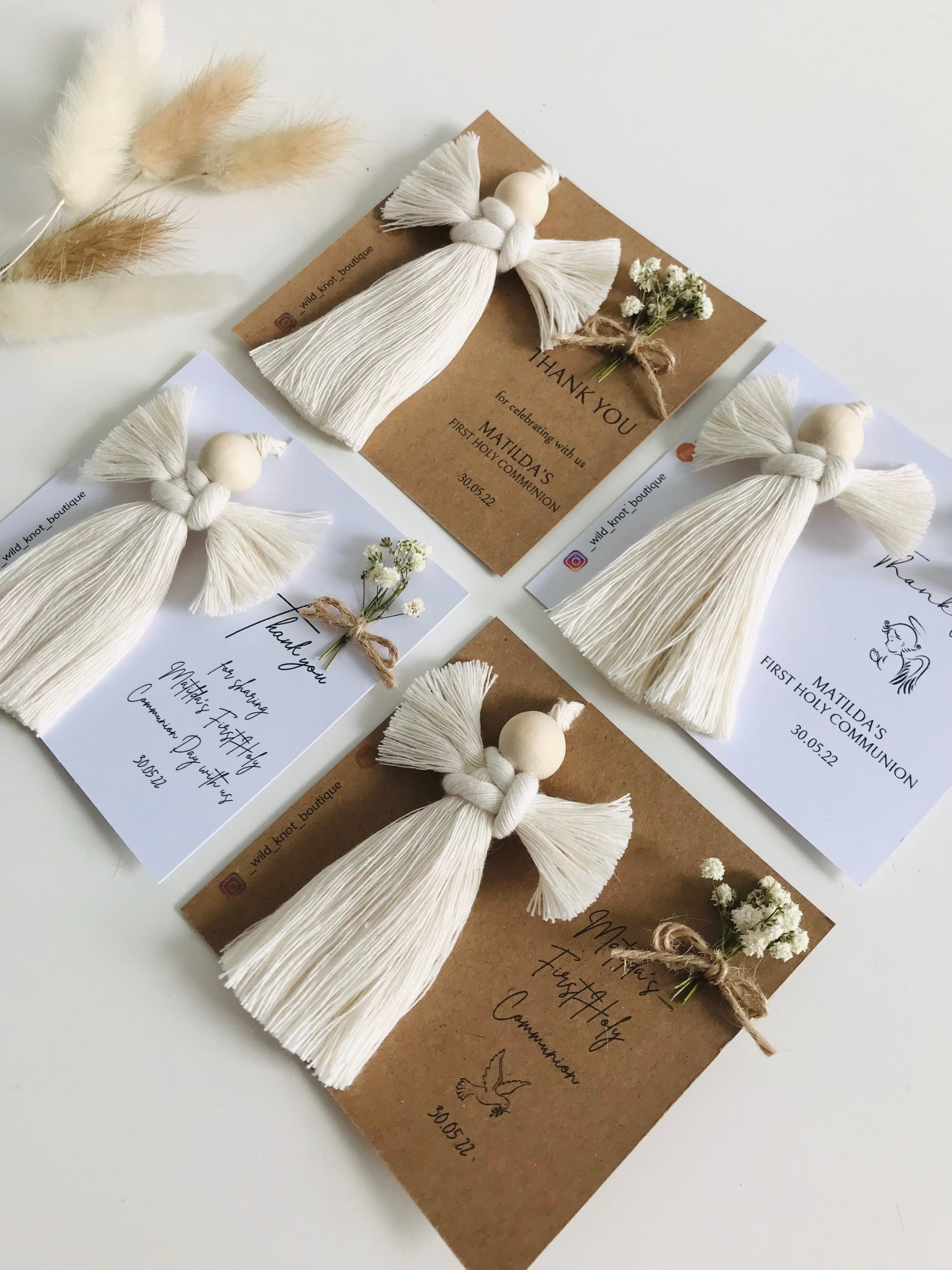 Personalised First Holy Communion Favours Macrame Angel Etsy UK