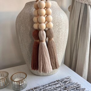 Macramé Tassel Door Hanger | Wooden Beads Decor | Neutral Interior | Boho Do not Disturb Door Charm | Bohemian Country Home Accessories