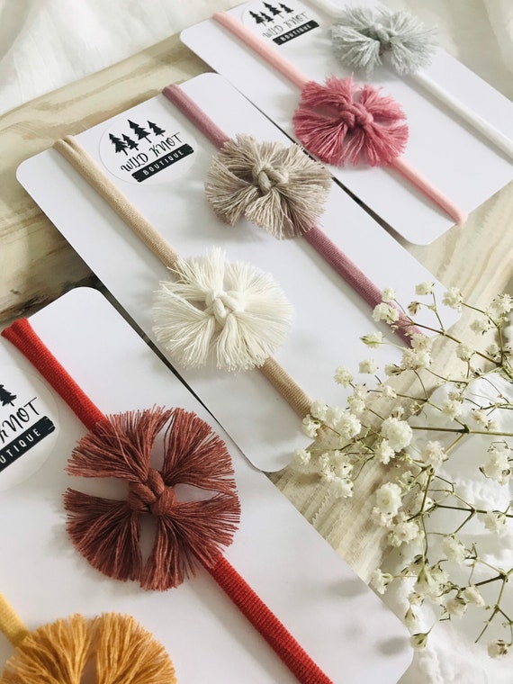 Minimalist Macrame Baby Flower Headbands | Boho Toddler  display picture 3