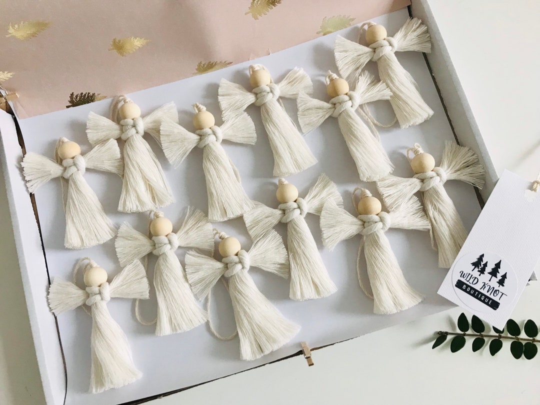 Macrame Mini Angels | Baptism Angel Gift | Christening Keepsakes ...