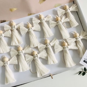 Macrame Mini Angels | Baptism Angel Gift | Christening Keepsakes | Confirmation Holy Communion Favours | Boho Christmas Tree Ornaments