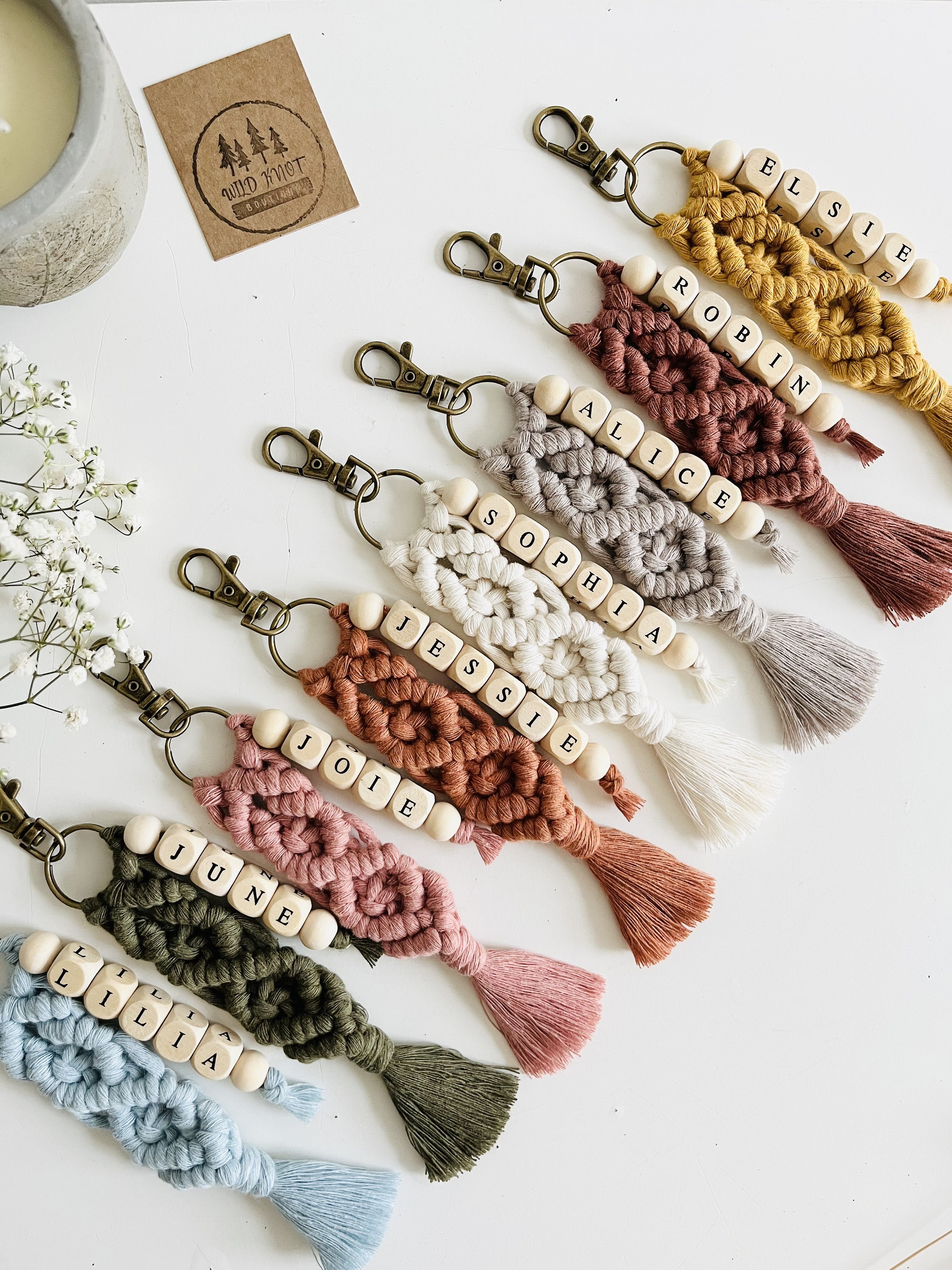 Customised Name Keyring Gift | Bridal Party Favours | Maid of Honour ...