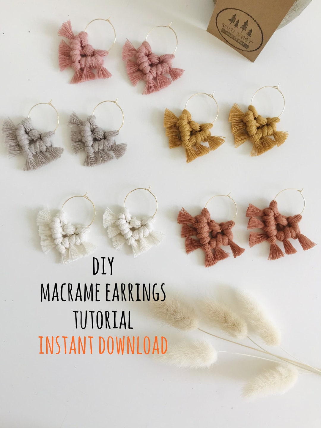 Diy macrame hoop earrings deals