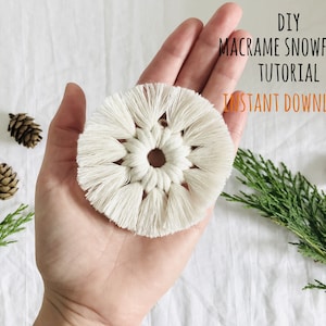 Macrame Snowflake Pattern PDF | DIY Macrame Tutorial for Begginers | Step by Step Instructions | DIY Easy Christmas Tree Ornaments and Decor