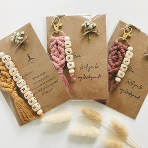 Carte-cadeau personnalisée de proposition de demoiselle d'honneur | Cadeau porte-clés de demoiselle d'honneur | Cadeaux nuptiales de douche | Porte-clés demoiselle d'honneur personnalisé