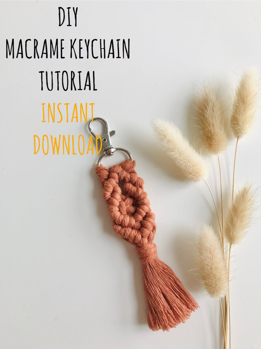 DIY Macrame Keychain PDF Pattern Macrame Key Ring PDF Tutorial Step by