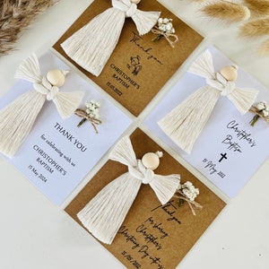 Lembrancinhas personalizadas para batizado | Presente de anjo para padrinhos de meninas e meninos | Cartão de agradecimento personalizado para convites de família