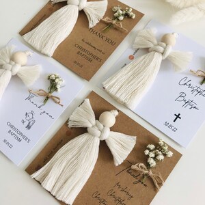 Personalised Baptism Favours | Angel Keepsake Gift | Christening Favours Bulk | Godparents Gift | Guests Invitation or Thank You Card