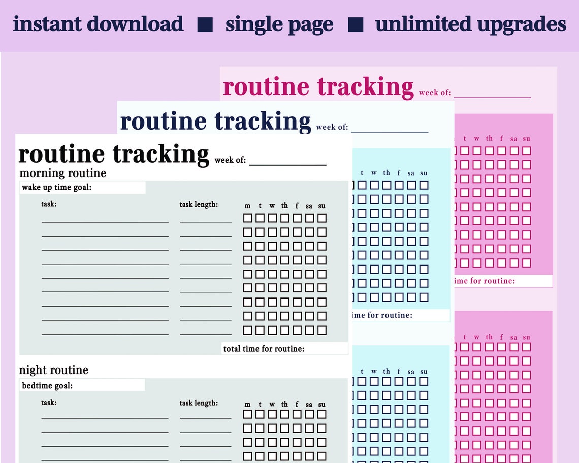 Printable/Digital Routine Tracker Morning/Night Routine | Etsy