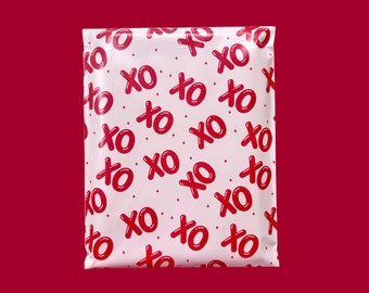 Poly Mailer 10x13 - 3.15 mil Thick - XOXO - Valentine’s Packaging - Boutique Poly Mailer - Self Seal Shipping Bags - 25ct - 250 ct