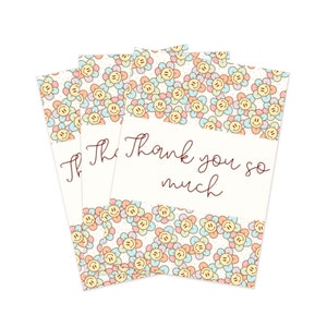 4x6" Package Insert Cards, Flower Smiles, Small Business Owner Packaging, Thank You Cards, Packaging Cards, Note Cards