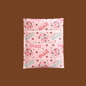 Bubble Mailers 6.5x10 Inch - Cute Padded Envelope - Boho Happy Mail - Shipping Bag - Self Seal Packaging - Waterproof -  25ct - 250 ct
