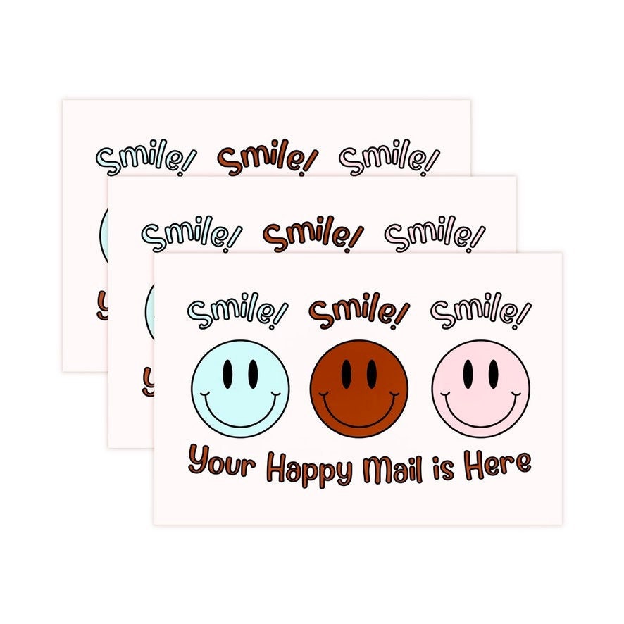 4x6 Package Insert Cards Smiley Happy Mail Small - Etsy