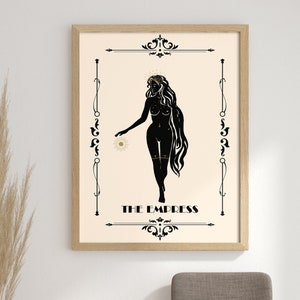L’impératrice Art Mur Céleste Tarot Print, Art Mur Boho, Impression Murale du Zodiaque, Mystique, Décor Neutre, Affiches Astrologie, Art des cartes de Tarot