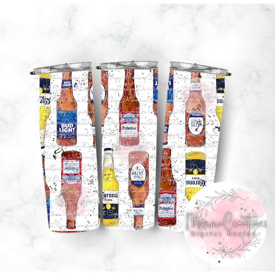 Beer Bottle Tumbler Wrap or Seamless Pattern Digital Download Etsy