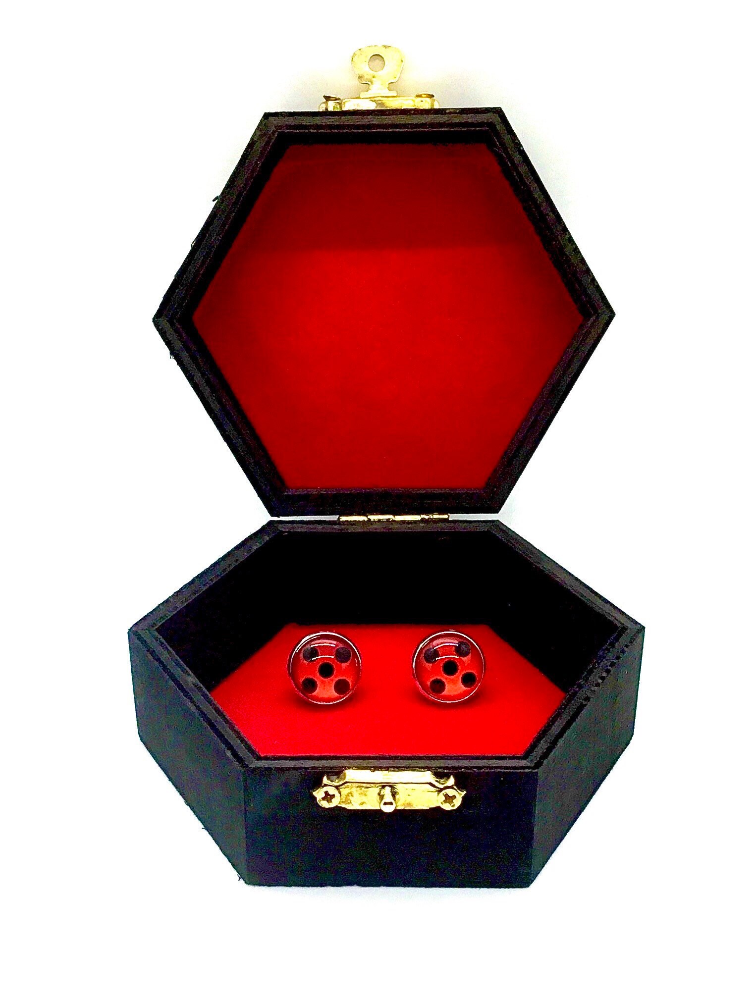 Hexagon Jewelry Box w/ stud earrings Etsy