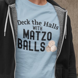 Deck The Halls With Matzo Balls Short Sleeve Tee