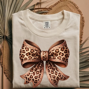 Leopard Print Bow T-Shirt | Animal Print Ribbon