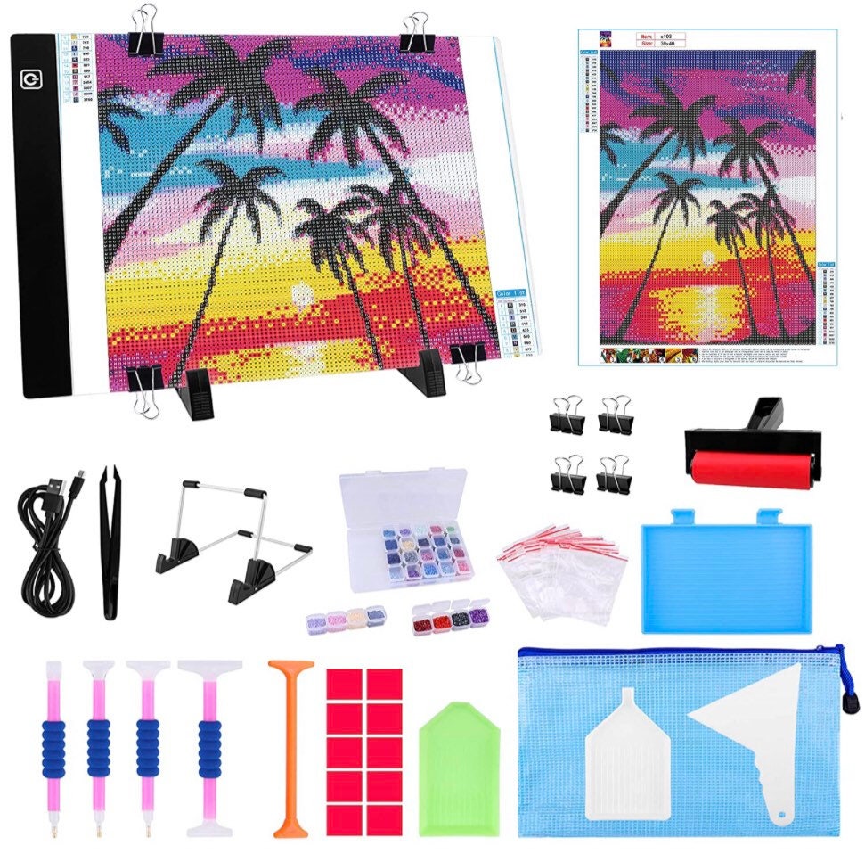 Diamond art light and tool set Etsy
