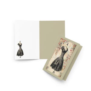 Chic viktorianischen Vintage kleine Schwarze Kleid leere Karten-Sammlung