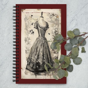 Elegant Little Black Dress (LBD) Spiral Notebook – Vintage Fashion Journal