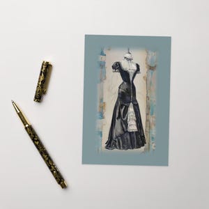 Elegante Victoriaanse Little Black Dress Art Card-wenskaart