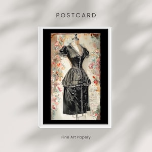 Cartão postal vintage glamouroso - vestidinho preto (LBD)