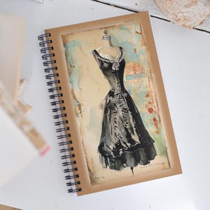 Retro Vintage Chic (LBD) Little Black Dress Fashion Spiral Notebook