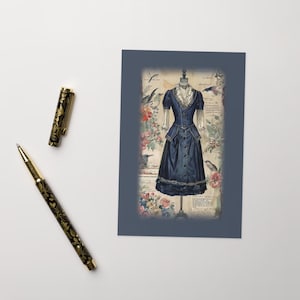 Biglietto d'auguri con abito nero vittoriano chic e bellissimo (LBD) - Biglietto d'auguri