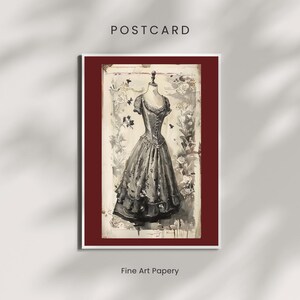 Retro Vintage Chic Postcard - Little Black Dress (LBD)