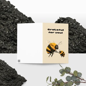 Grateful for You! - Sweet Soft Woodland Bee Crew Blank Greeting card