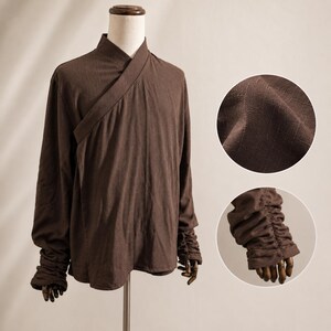 Sous-tunique Jedi en lin noil, manches longues, sur mesure
