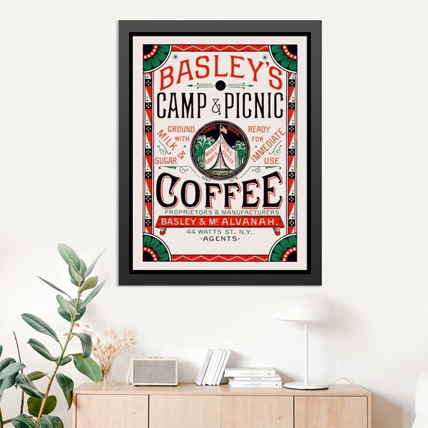 Vintage Coffee Art - Camp & Picnic Coffee (High Resolution Downloadable Image | Large Poster Size)