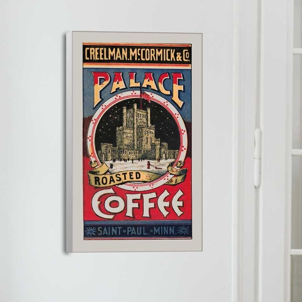 Vintage Coffee Art - Palace Coffee (High Resolution Downloadable Image | Large Poster Size)