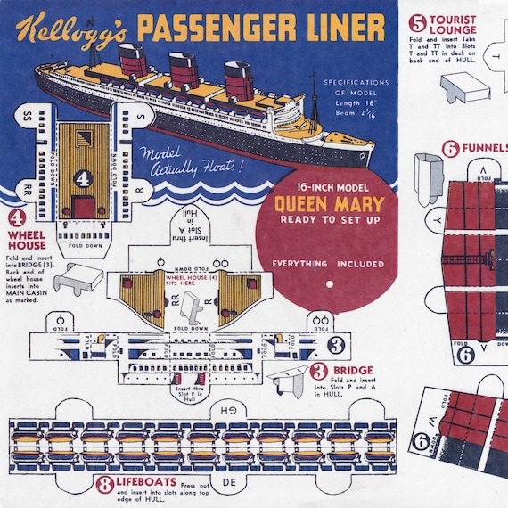 Queen Mary Boat DIY Paper Model/kit INSTANT DOWNLOAD | Etsy