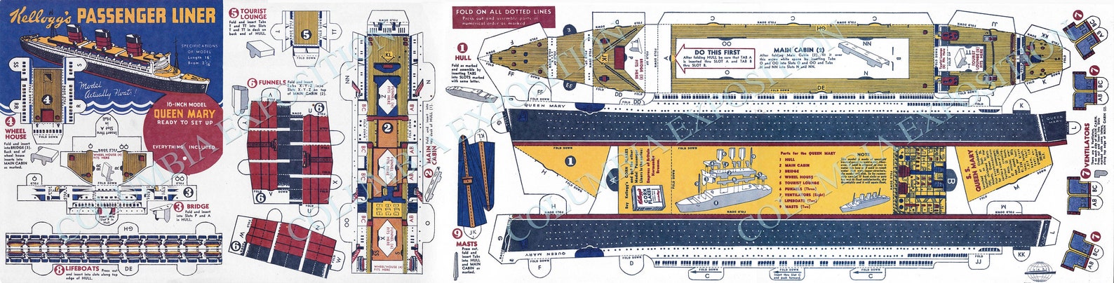 Queen Mary Boat - DIY Paper Model/kit - INSTANT DOWNLOAD - Etsy