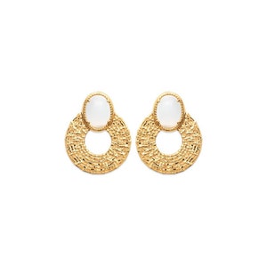 SAIGON Earrings in 18-karat Gold Plated and Moonstone