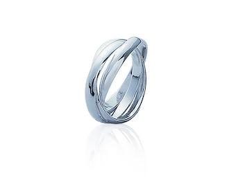 TRIPLE Alliance Ring - 3 Rings in Rhodium-plated 925/000 Silver - ENGRAVING included