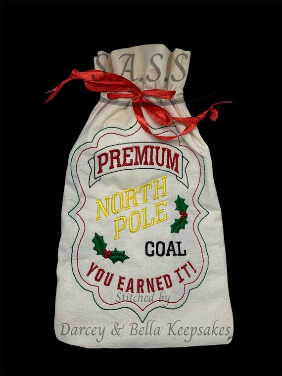 Lump of Coal Gift Bag Machine Embroidery Design With Etsy
